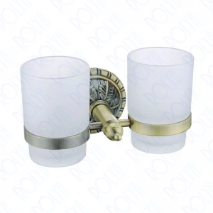 ROLYA Antique Bronze Double Tumbler Holder