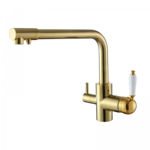 Rolya Golden Pure Water Kitchen Faucet 3 Way Water Filter Tap
