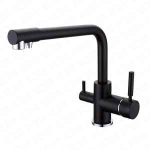 Rolya Black Tri Flow Kitchen Faucets