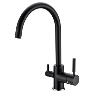 Rolya Black Metallic Kitchen Sink Mixer Faucet 3 way water Filter Tap