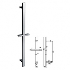 Rolya Brass Construction Chrome Bathroom Riser Rail Shower Kits