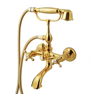 Garonne Series Golden Wall Mount Bathtub Faucet Mixer Taps