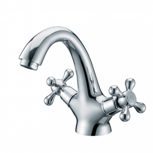two handles basin faucet in chrome