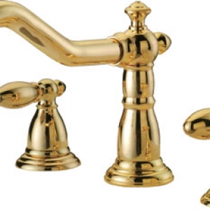 Rolya 2015 Luxury Golden Widespread Bathroom Faucets