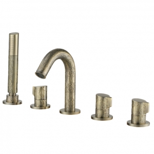 Roman Series Antique Bronze 5pcs Roman Tub Filler Bathtub Faucet Mixer Taps