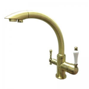 Rolya antique bronze 3 way water filter tap kitchen faucet sink mixer