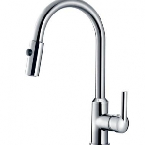 Rolya Chrome Finish Pull-out Sprayer Kitchen Faucets Sink Mixer Tap