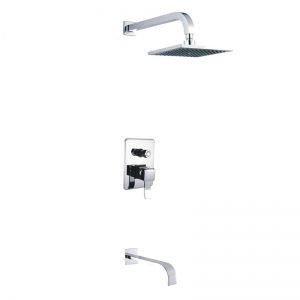 Rolya Concealed Plumbing Fixture Sqaure In Wall Bathroom Shower Set with Tub spout