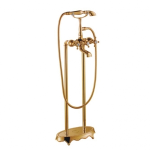 Garonne Series Golden Floor Mounted Bathtub Faucets