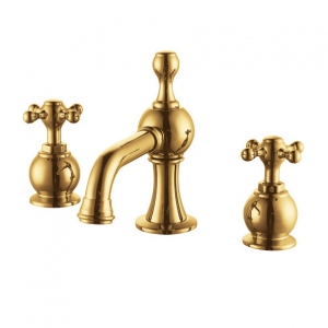 Rolya Gold Widespread Bathroom Sink Faucet