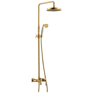 Mercury Series Luxurious Golden Exposed Bathroom Shower Sets
