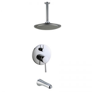 Rolya Ceiling Mounted three handles Tub and Shower Trim Set in Chrome