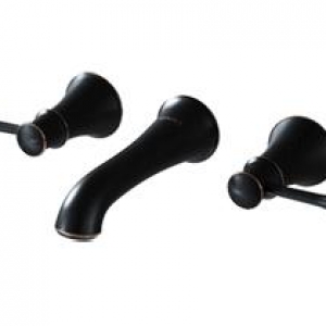 Missouri Series Oil Rubbed Bronze Three Hole Wall Mounted Basin Faucet