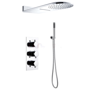 Rolya Luxurious waterfall thermostatic rainfall bathroom shower system