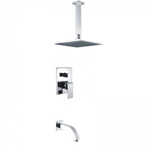 Rolya Ceiling Mounted Simple Single handle Shower Set with Diverter and Spout