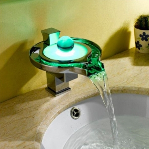Rolya Robinet LED CIRCLE Waterfall Bathroom Faucets