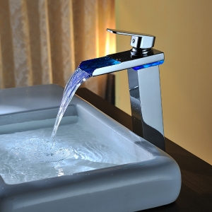 Rolya Waterfall Led Vessel Faucet Sink Mixer Taps