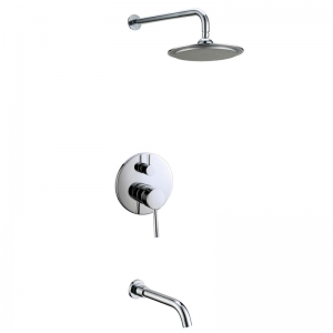 Rolya Wall Mount Contemporary Chrome Rain Shower Faucet 