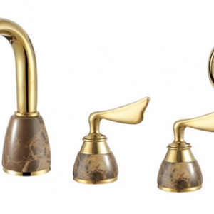 Rolya 5pcs marble stone bathtub faucet