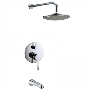 Rolya Solid Brass Chrome In wall shower set with tub spout