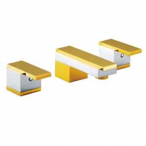 Luxury Three Holes Golden Bathroom Faucets