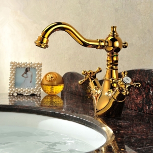 Rolya Luxurious Golden Two Handles Bathroom Faucets