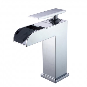 Rolya New Arrival Brass Construction Chrome Waterfall Basin Faucet
