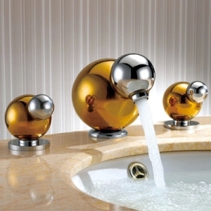 Rolya 2015 Luxurious Patent Design Uniue Shape Golden Bathroom Faucets