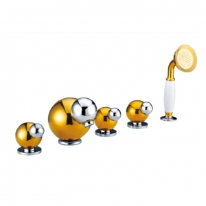 Rolya Unique Shape 5 Holes Bath Shower Mixer Tap