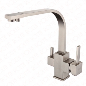 Rolya Brushed Nickel Three Way Kitchen Faucet Mixer Taps