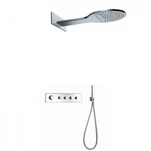 Rolya Large Luxury Hotel Design Rain&Waterfall Thermostatic Shower Set