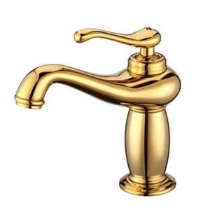 Dnepr Series Golden Single Lever Bathroom Faucets