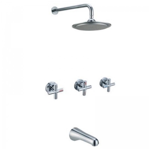 Rolya Bathroom 10" Rainfall Shower Faucet Set Wall Mount Tub Mixer Tap