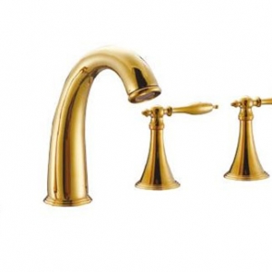 Rolya Classic 5 holes bath shower mixer taps roman tub filler