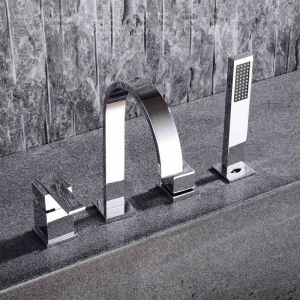 Rolya New Arrival Brass Construction Chrome Finished 4pcs tub faucet