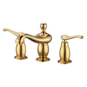 Dnepr Series Gold Widespread 3 holes Bathroom Faucets