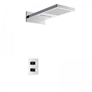 Rolya Wall-mount Dual Function Rain & waterfall Overhead Shower with Faucet Diverter