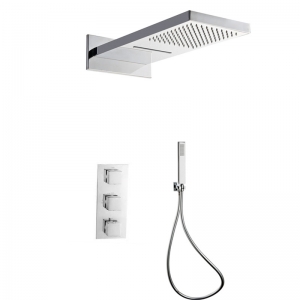 Rolya Luxurious Flat Wall-mount Cascade Bathroom Shower Set