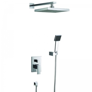 Rolya Bathroom Wall Mount Double-function Shower Faucet Set in Chrome