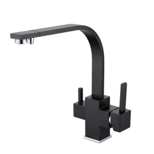 Rolya Matte Black Kitchen Faucet Granite Sink Mixer 3 way Water Filter Tap