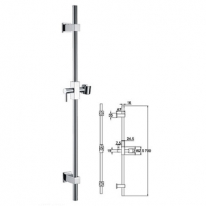 Solid Brass Construction Chrome Shower Slide Bars