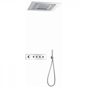 Rolya Luxurious Thermostatic Waterfall Rain Shower Set in Chrome 