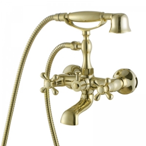 Bronze wall surface mounted bath faucet with shower head