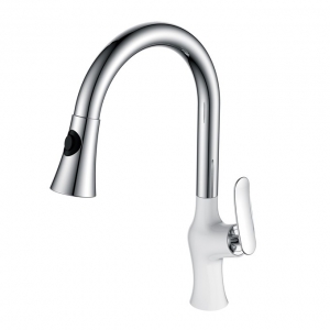 Rolya 2015 New Arrival white Kitchen Faucet Pull Out