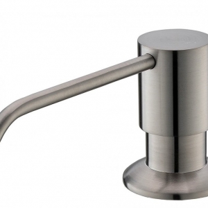 Rolya Commercial Built In Deck Mount Brushed Nickel Stainless Steel Pump Foam Liquid Lotion Kitchen Countertop Soap Dispenser with 13 Ounce PP Bottle