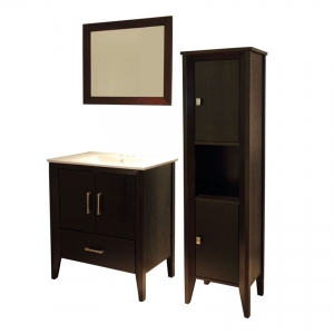 Economic MDF Bathroom Vanity with Side Bathroom Storage