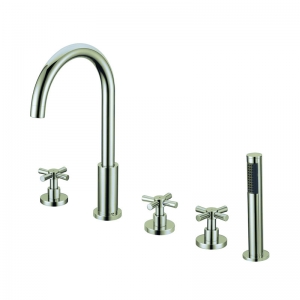 Rolya Classic Solid Brass Chrome 5 Holes Bath & Shower Mixer Taps