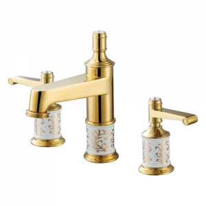 Oceanus Series Luxurious Golden Widespread Basin Faucets