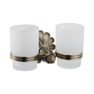 Sunflower Series Antique Brass Old Style Double Cup & Tumbler Holders