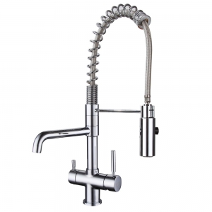 Holge Reverse Osmosis Tri-Flow Water Filter Taps Kitchen Faucet With Spray Hose